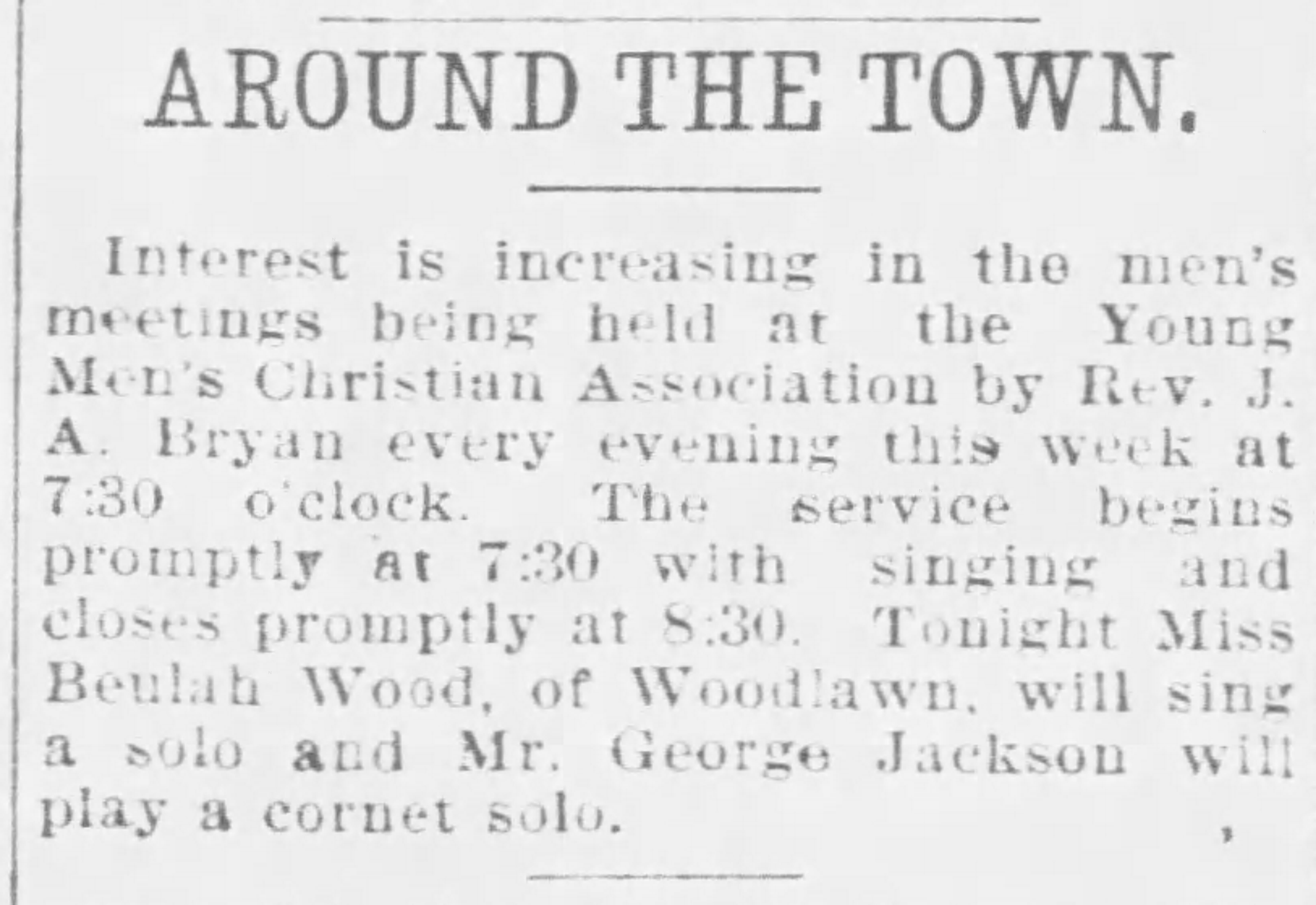 YMCA Nightly Meetings